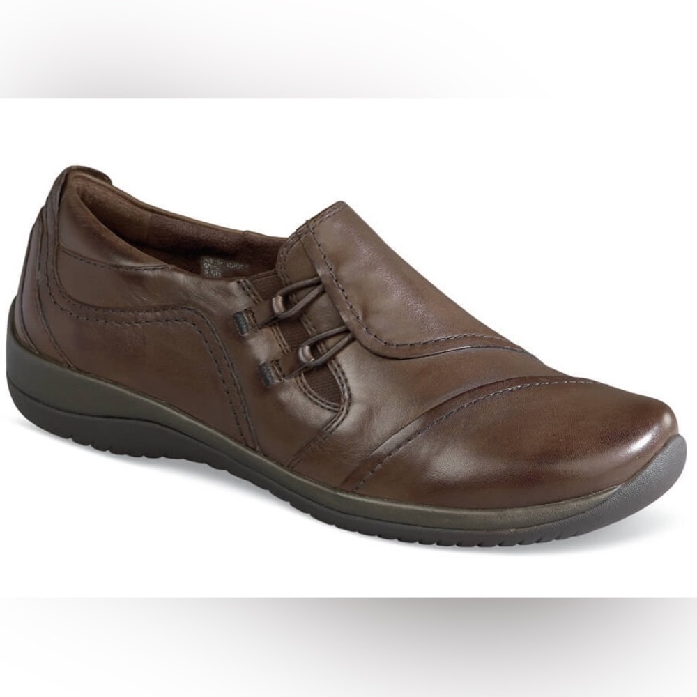 Earth Women’s HAWK Leather Slip On Shoes -Bark Size 8